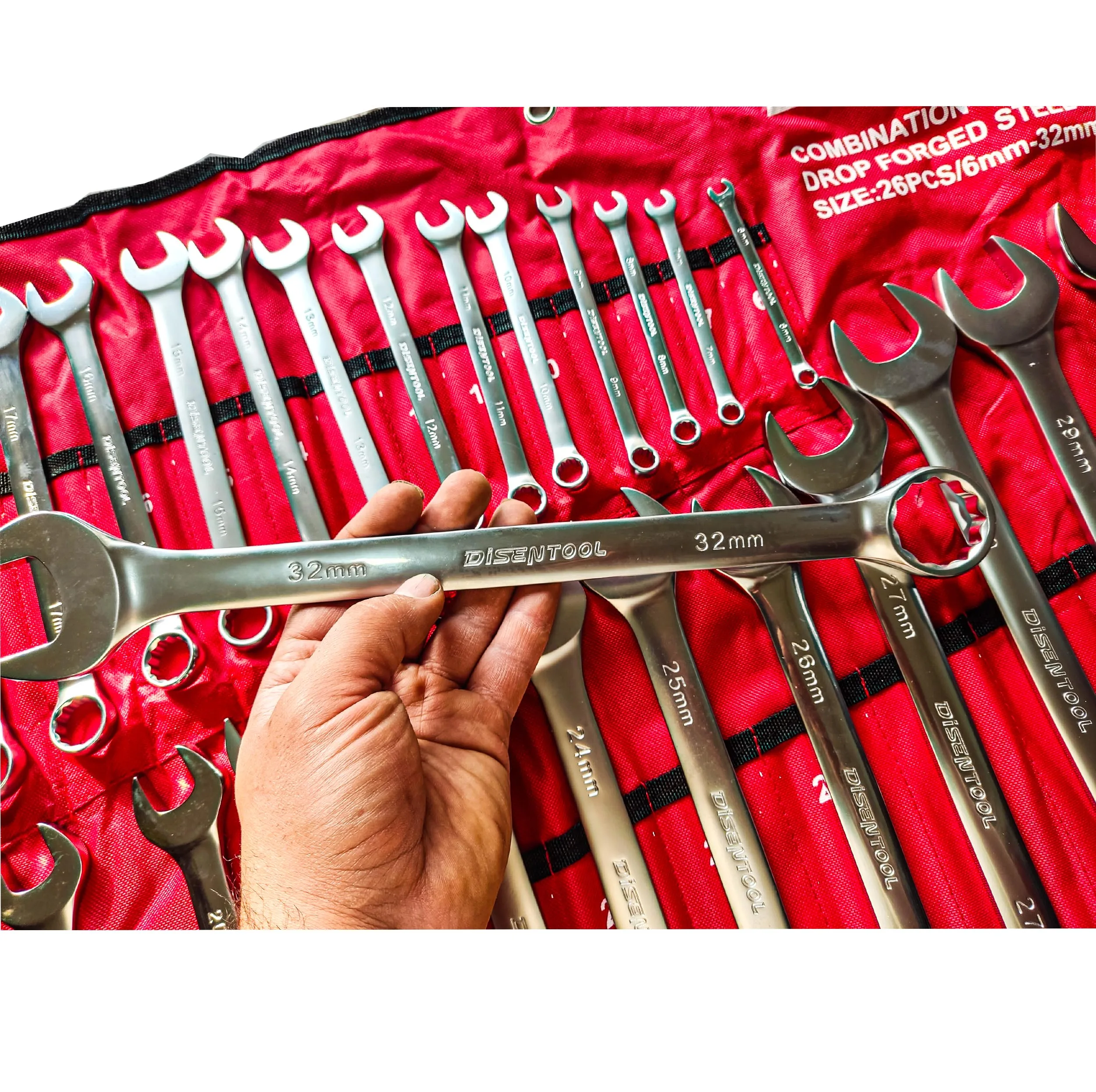 آچار یکسر تخت و یکسر رینگی دیزین تولز مدل D.S-26 PC مجموعه 26 عددی