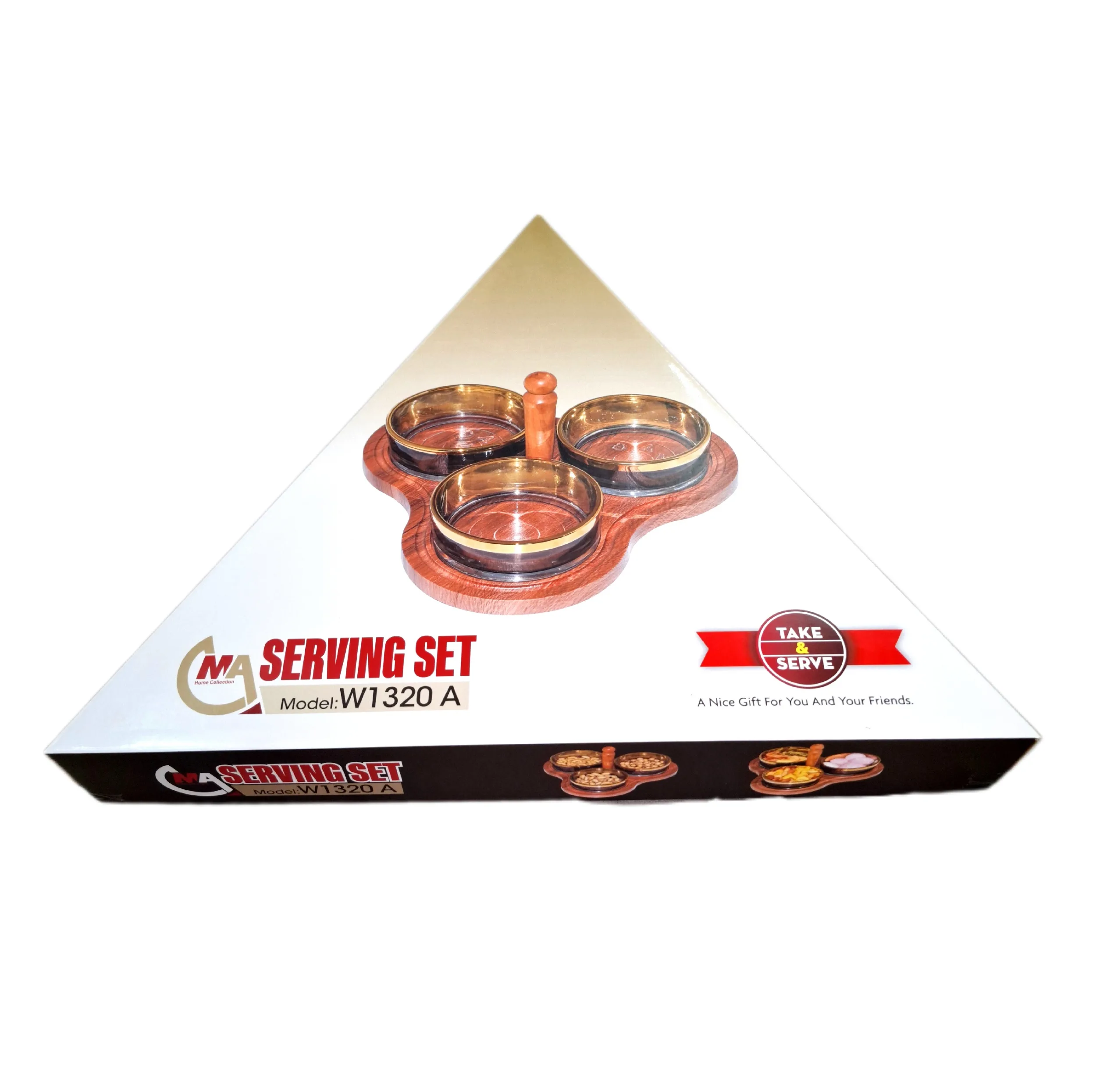 اردوخوری کریستال سهپیاله مدل W1320 با پوشش نانو، زیره و دسته چوبی مقاوم در برابر خط و خش، قابلیت استفاده با یا بدون دسته، طراحی مدرن و مناسب سرو تنقلات و هدیه