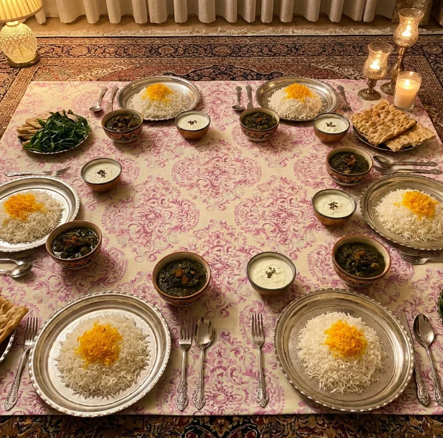سفره ۶ نفره مدل TCA091514 طرح گلدار سایز ۱۵۰×۱۰۰ سانتیمتر
