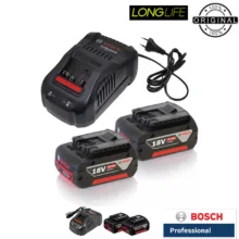 باتری لیتیومی 18 ولت 5 آمپر بوش مدل GBA 18V 5.0 AH - AMP Share مجموعه 3 عددی