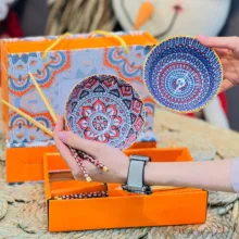 کاسه مدل بوهمیا مجموعه 2 عددی به همراه چاپستیک
