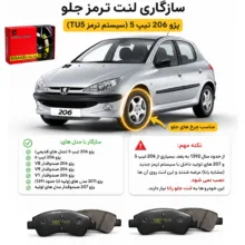 لنت ترمز دیسکی جلو سباط مدل 021 دو جفت مناسب برای پژو 206 تیپ 5