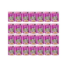 پوچ گربه بالغ ویسکاس مدل GRAVY با طعم ماهی سالمون وزن 85 گرم بسته 28 عددی