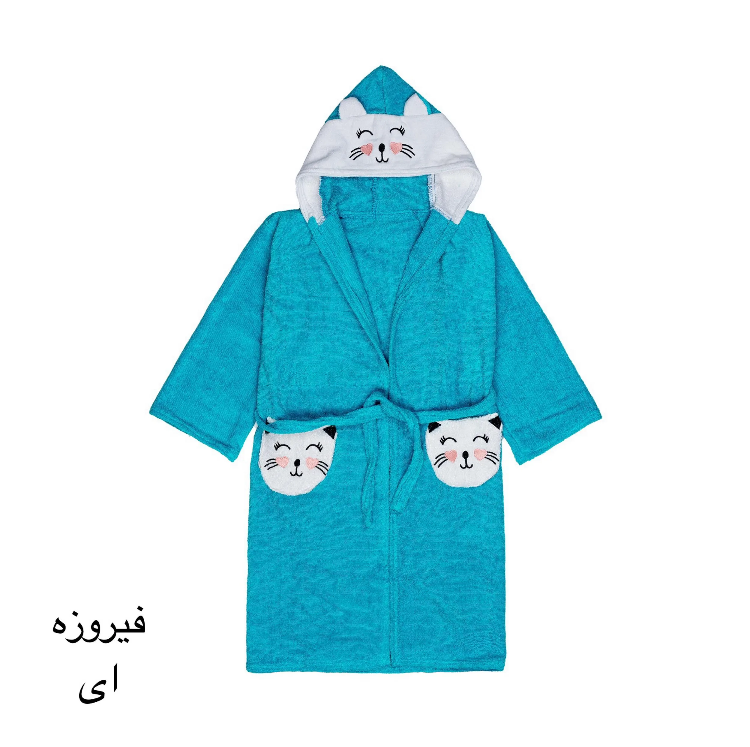 حوله پالتویی کودک و نوزاد هنرمند مدل cat سایز 80×70 سانتی متر