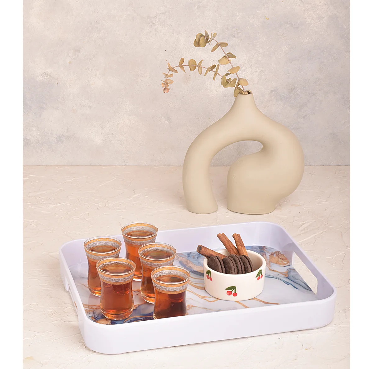 سینی دسته دار مهروز مدل 912 ابروباد سایز 26*33 سانتی متر