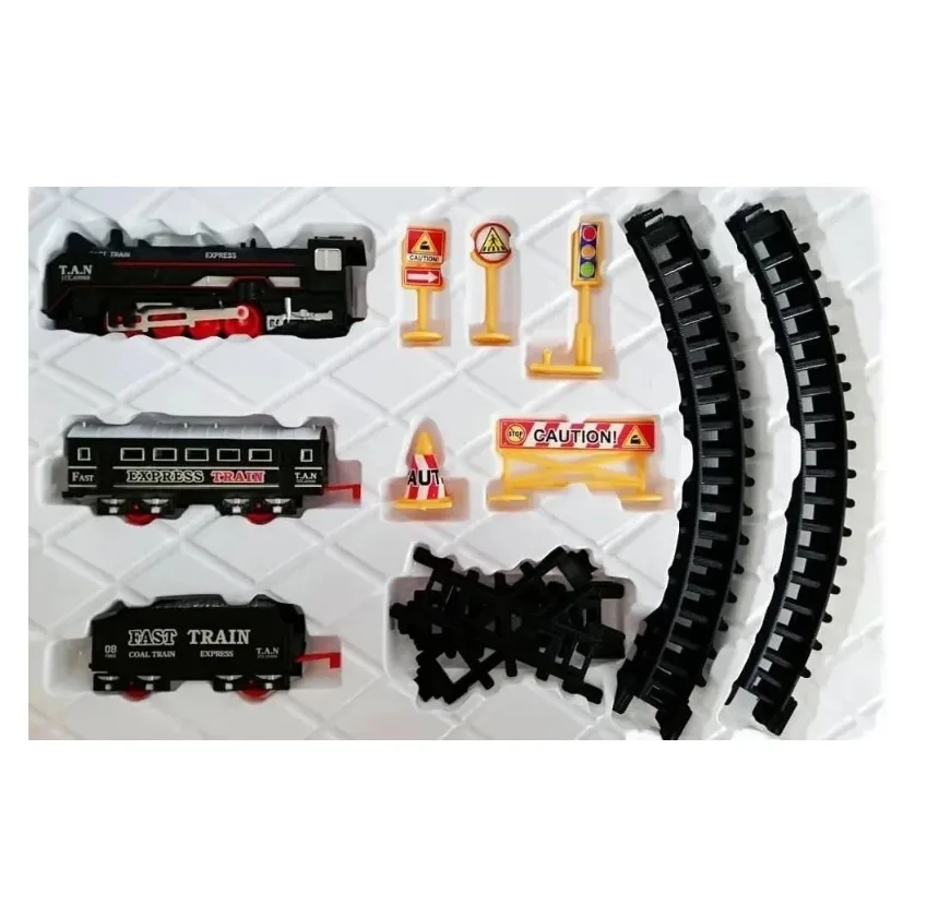 قطار بازی مدل چراغدار طرح کلاسیک همراه با علائم راه کد jhx3303
