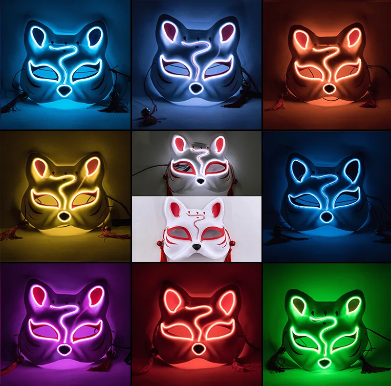 ماسک ایفای نقش مدل چراغ دار طرح روباه کد Neon1