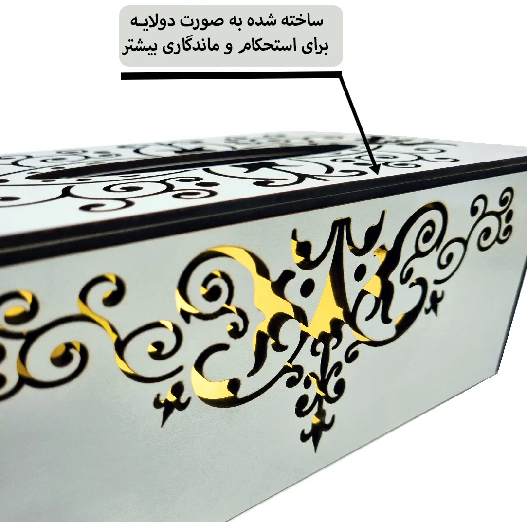 جعبه دستمال کاغذی رانزو گالری مدل رویال
