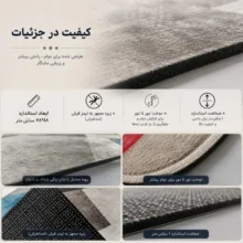 پادری مدل ضد لغزش مخمل ماشینی سایز 70x50 سانتی‌متر مناسب برای فضای داخلی و بیرونی