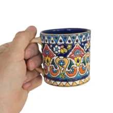 لیوان سفالی مدل میناکاری کد os