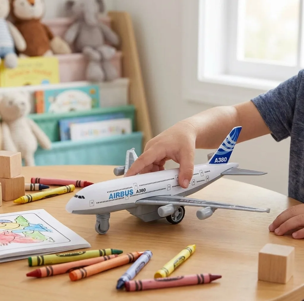 هواپیما بازی ناب سل مدل ایرباس A380 فلزی عقب کش کد AIRBUS A380 AIRCRAFT NAAB002