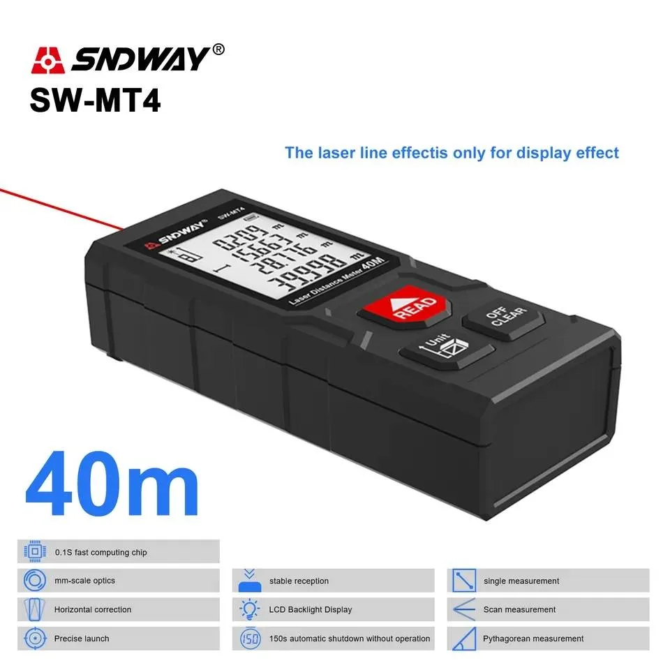 متر لیزری سندوی مدل SNDWAY SW-MT4