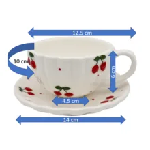 سرویس چای خوری ۶ پارچه مناسب برای 2 نفره مدل صدفی کد 2411P6xalb