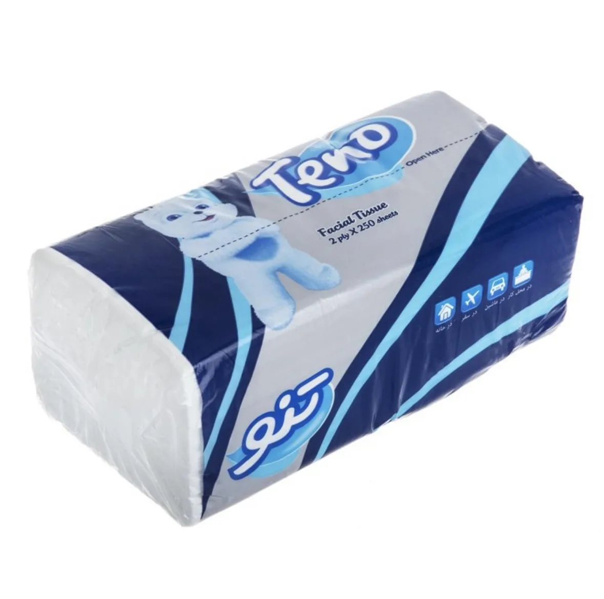 دستمال کاغذی 250 برگ تنو مدل soft 504 مجموعه 4 عددی