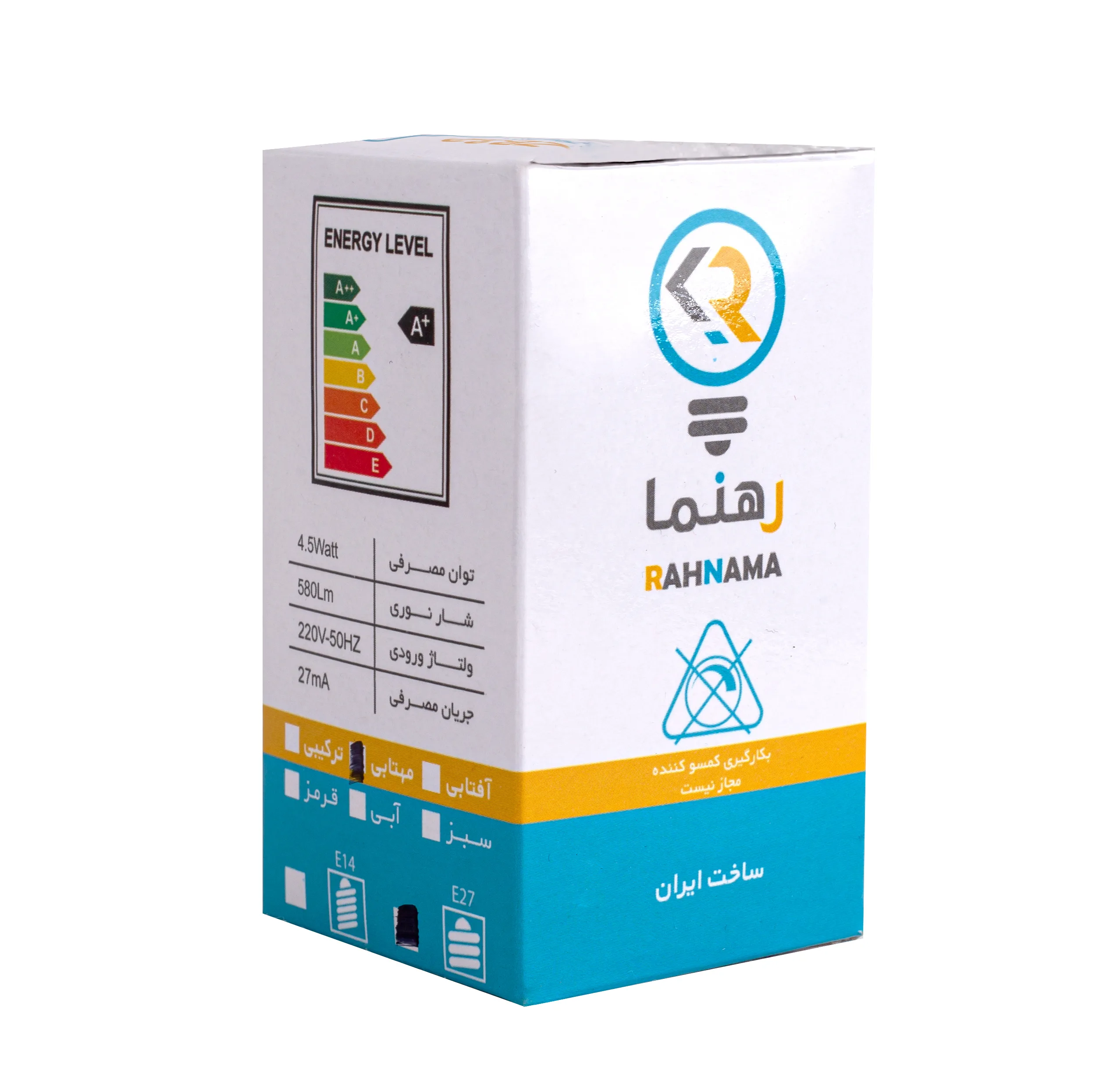 لامپ بلالی 4.5 وات رهنما مدل شمعی کد ZB32 پایه E14 بسته 6 عددی