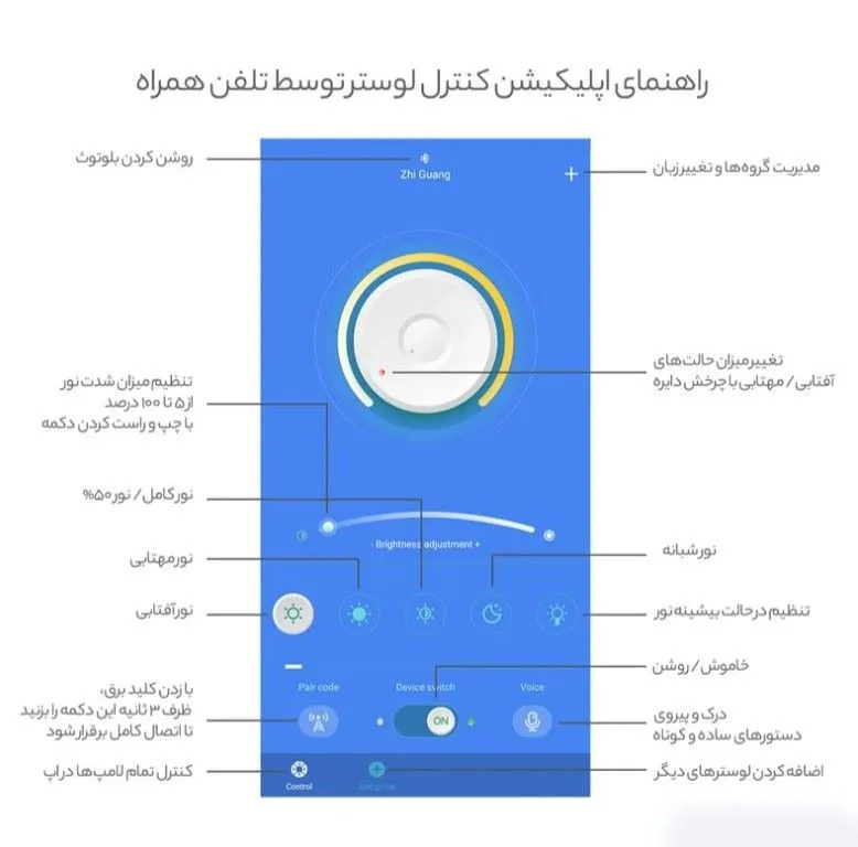 لوستر 1 شعله نور از ما رشکان مدل SETAREH