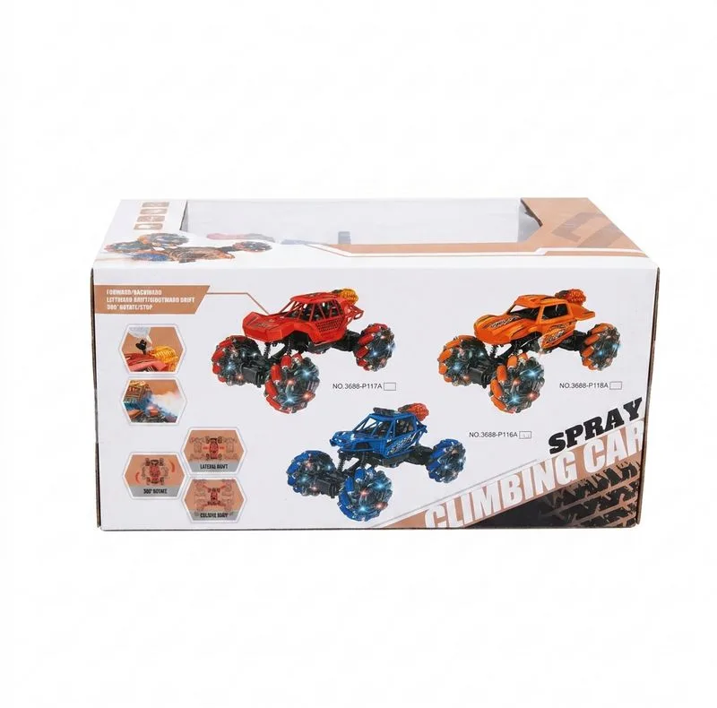 ماشین کنترلی آفرود مدل Climbing Spray Car با باتری شارژی، قابلیت اسپری، بدنه پلاستیکی و 4 چرخ