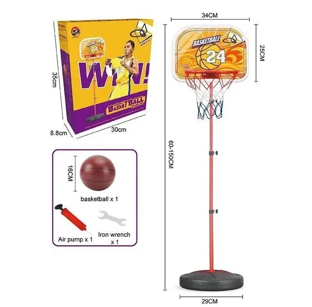 ست اسباب بازی بسکتبال مدل فلزی طرح توپ و تلمبه دار کد B11 -29