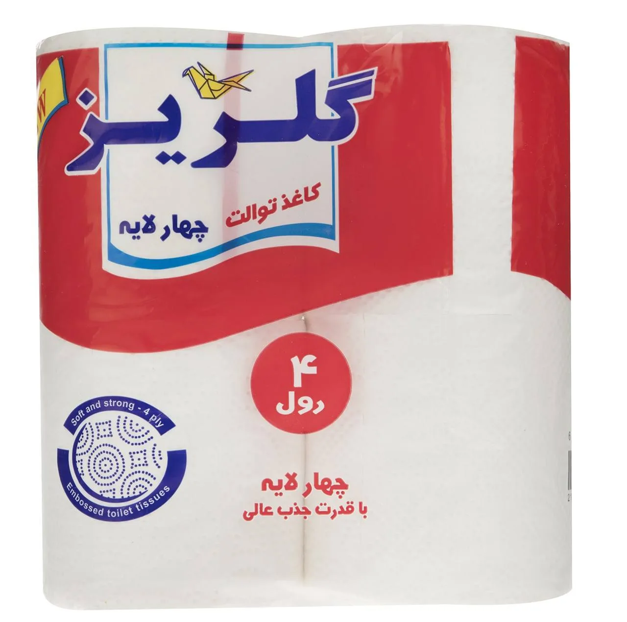 دستمال کاغذی گلریز مدل رولی مجموعه 4 عددی