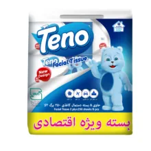 دستمال کاغذی 250 برگ دو لایه تنو مدل 008 بسته 8 عددی