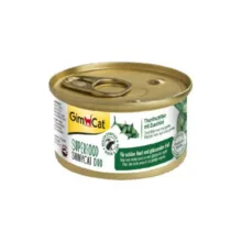 کنسرو غذای گربه بالغ جیم کت مدل Superfood Tuna Fillet & Courgette طعم ماهی تن و کدو وزن 70 گرم بسته 6 عددی
