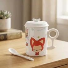 ماگ مدل Kitty به همراه درب و قاشق
