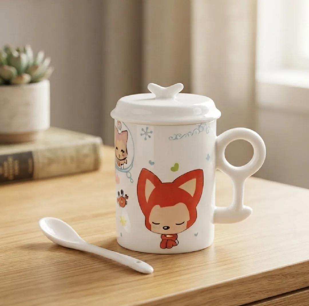 ماگ مدل Kitty به همراه درب و قاشق