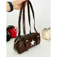 کیف رودوشی زنانه باگت چرم مصنوعی طرح ستاره‌دار