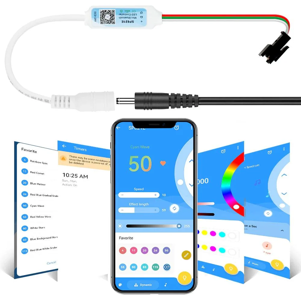 ریسه ال ای دی مدل موزیکال ws2811-6022-app621 طول 5 متر
