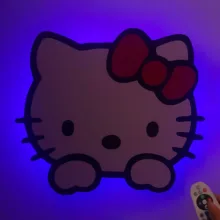 چراغ خواب دیواری اتاق کودک سان لیزر طرح هلو کیتی Hello Kitty مدل ریموت دار