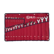 مجموعه 24 عددی آچار یک سر تخت یک سر رینگی جنیوس مدل HS-024M کد 19