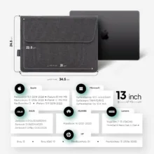 کاور لپ تاپ پِروین مدل LC-31 مناسب برای MacBook Neo سایز 13 اینچ به همراه کیف اکسسوری