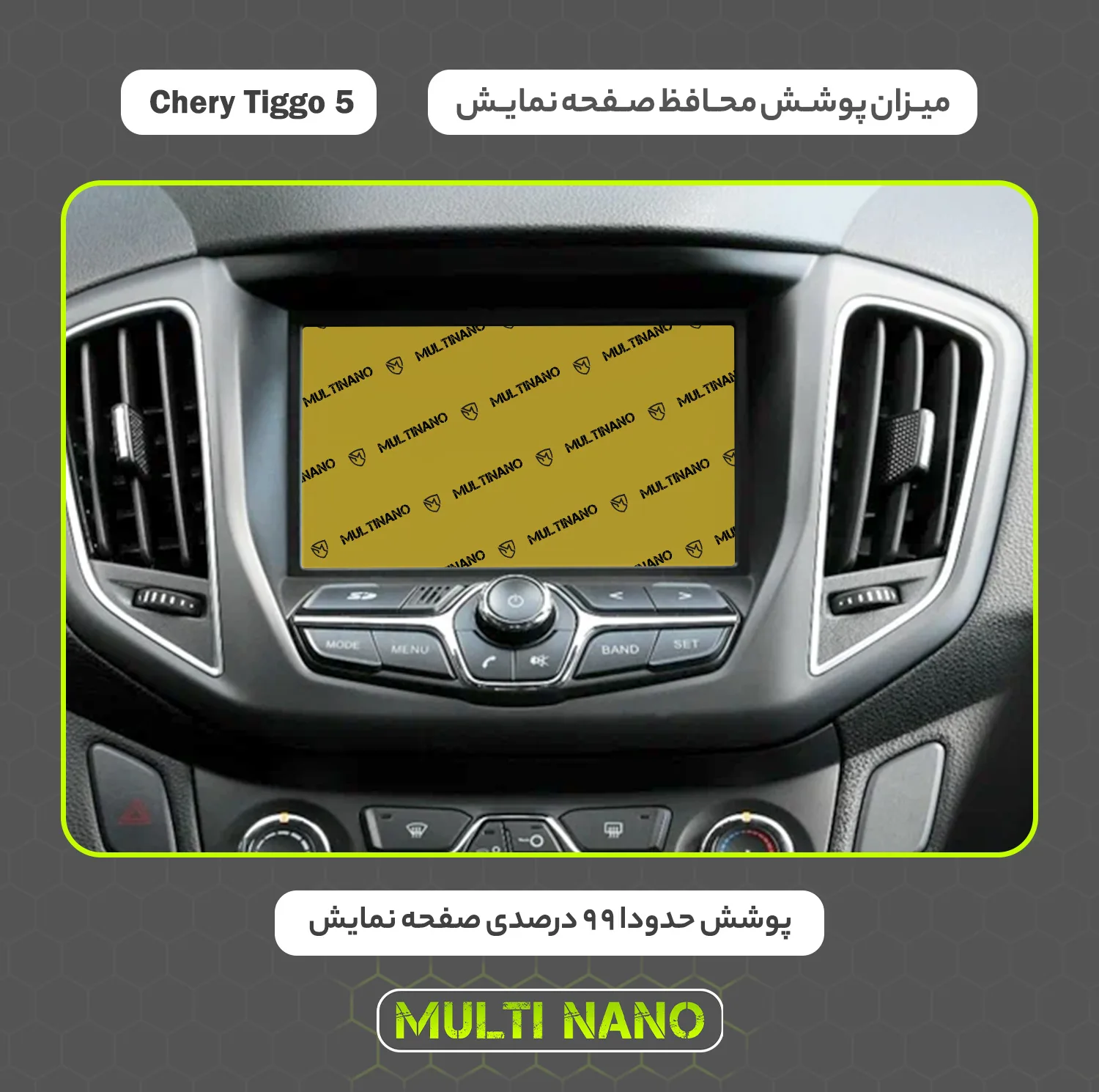 محافظ صفحه نمایش خودرو مولتی نانو مدل X-S2N مناسب برای چری Tiggo 5 Volume بسته دو عددی