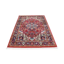 فرش ماشینی 320 شانه فرش سهند زمینه و حاشیه لاکی طرح هریس کد S65.BJ