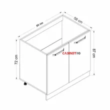 کابینت زیر سینک فلفور کابینت مدل 80 cm