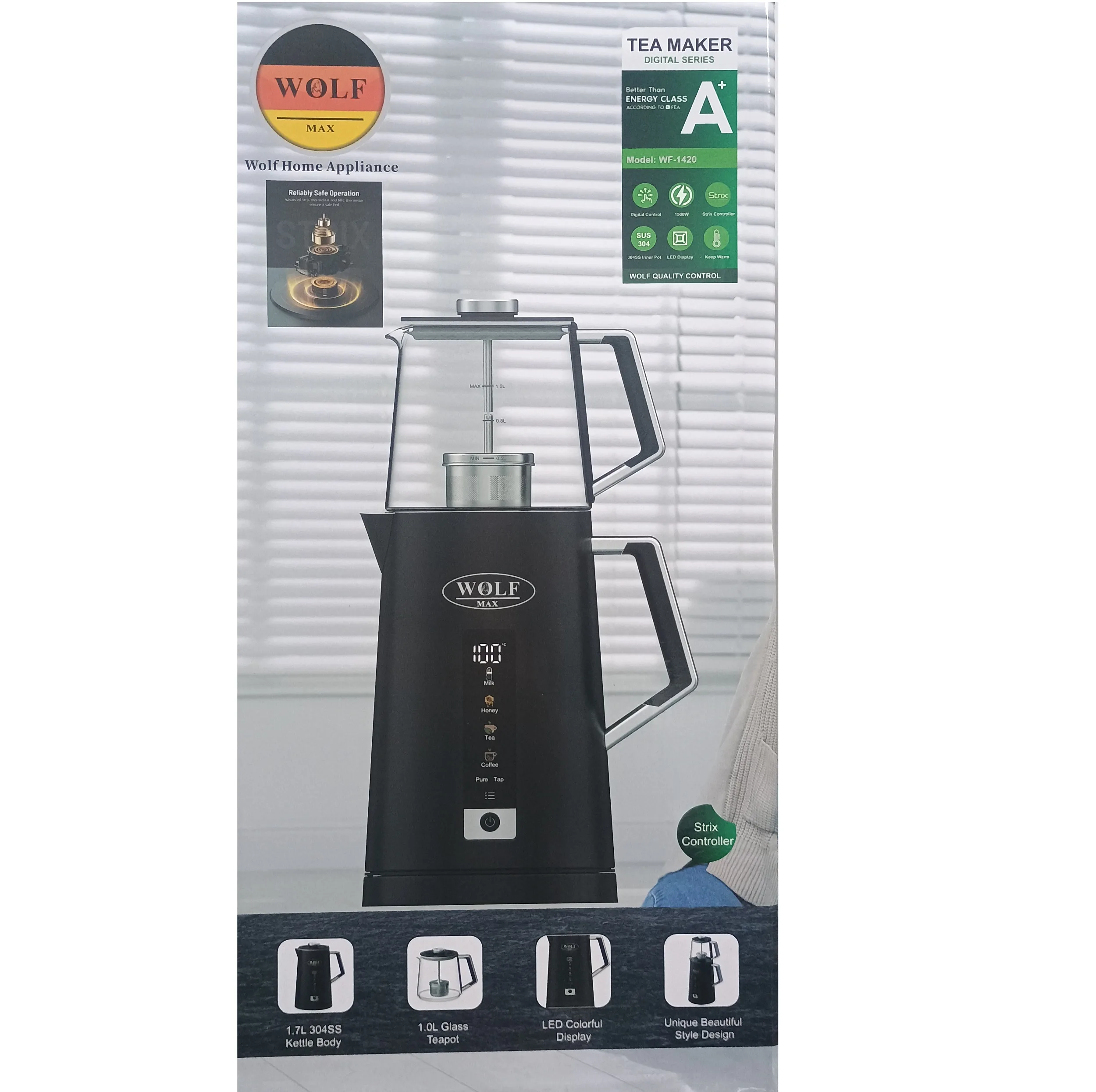 چای ساز روی هم ولف مکس مدل WF-1420