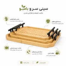 سینی مدل بامبو مستطیل بسته 3 عددی