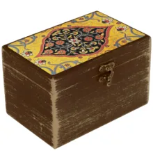 جعبه هدیه دست‌ساز مدل سنتی طرح کاشی کد WB023
