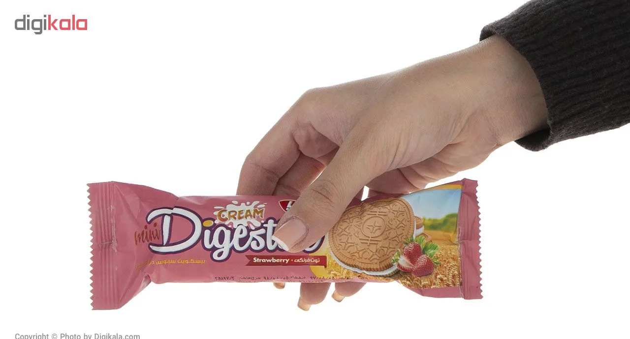 بیسکوییت مینی دایجستیو کرمدار توت فرنگی کوپا - 83 گرم