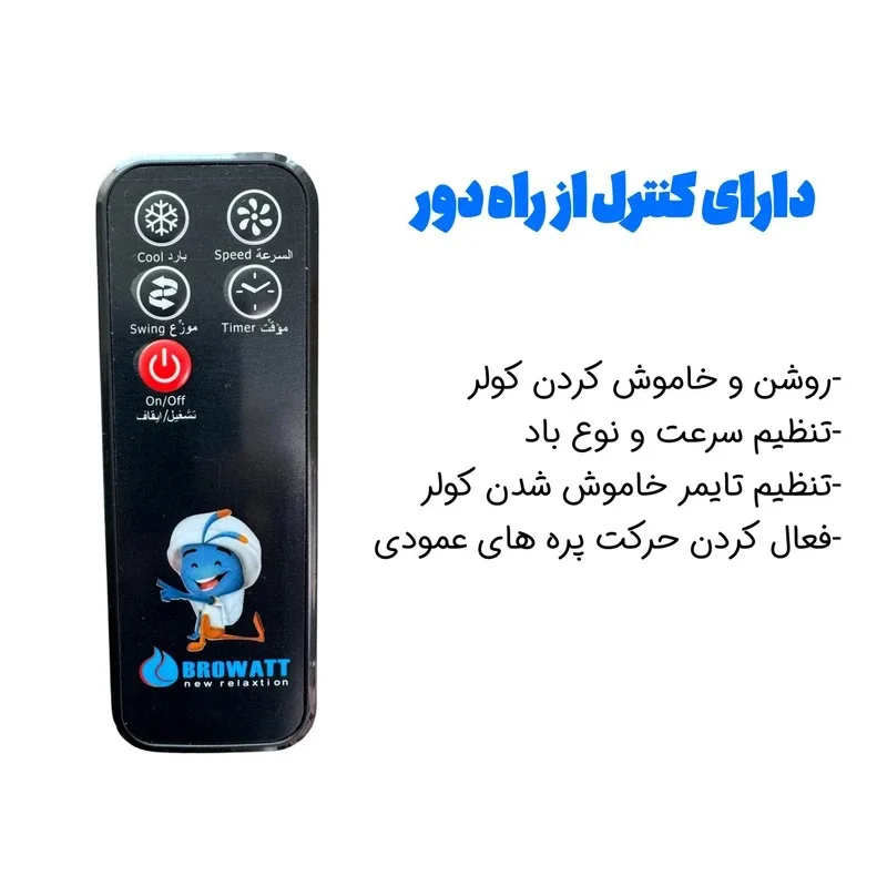کولر آبی سلولزی 2800 بروات مدل کنترل دار