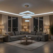 لوستر سه حلقه ژرفا مدل مدرن کد 503015