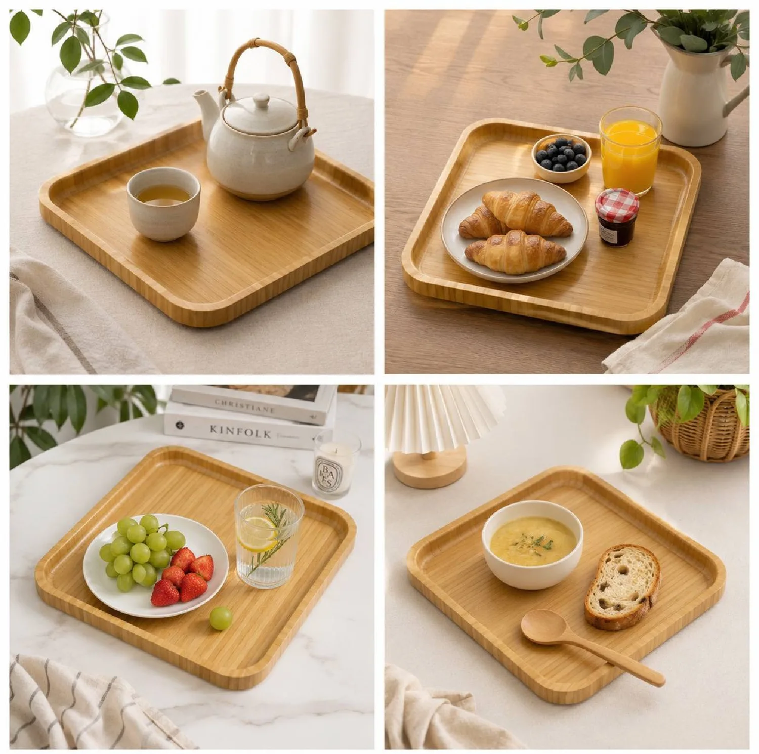 سینی سرو مدل بامبو، مربع 35×35 سانتی‌متر