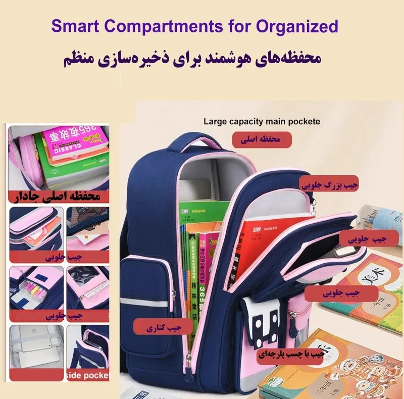 کوله پشتی مدرسه طرح براق مدل 5343
