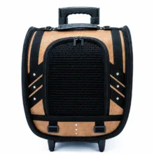 کیف حمل سگ و گربه مدل ترولی چرخدار چرمی