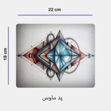 ست ماگ سرامیکی به همراه زیر لیوانی و پدماوس مدل اشکال هندسی کد 380