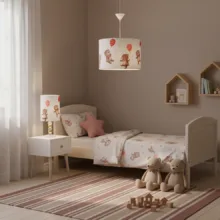لوستر کودک مدل خرس و بادکنک به همراه آباژور رومیزی