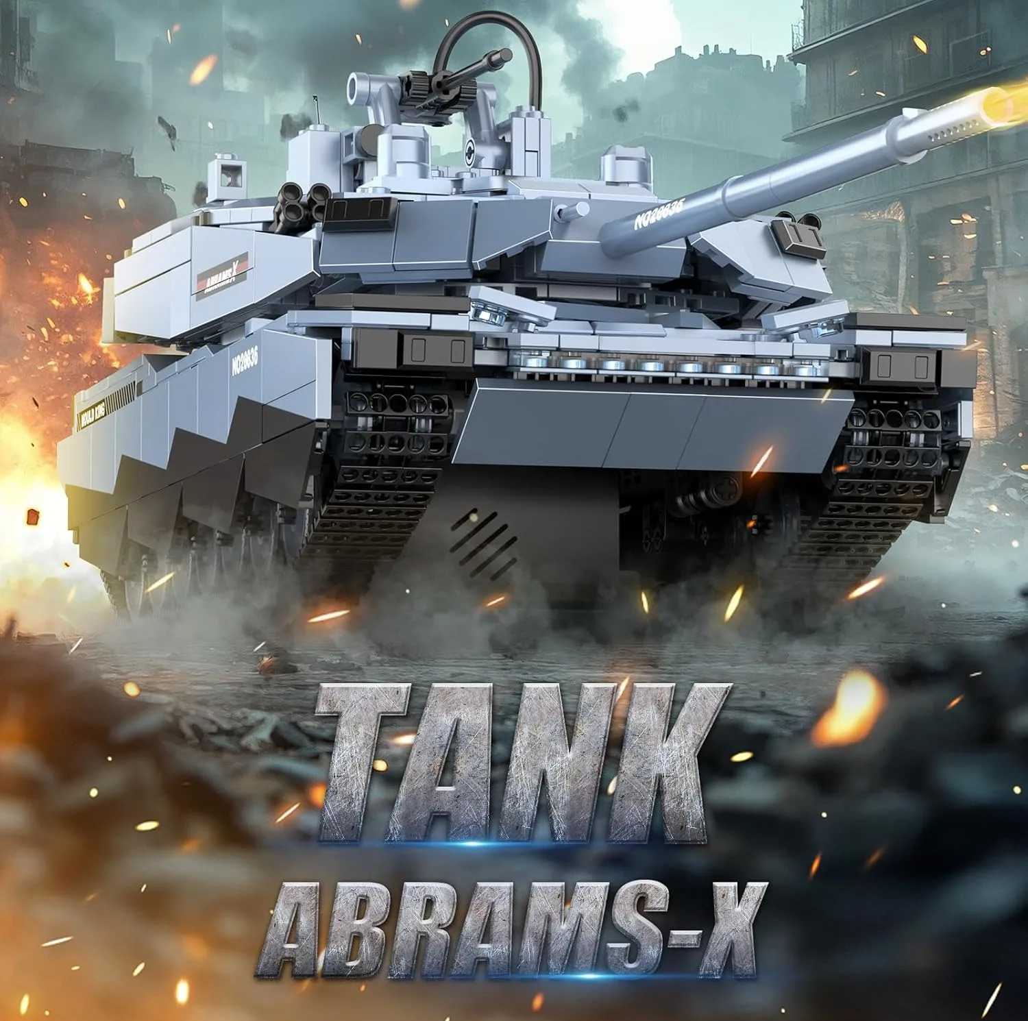 ساختنی 1192 تکه مولد کینگ مدل 20036 تانک ABRAMS-X