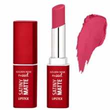 رژ لب جامد مات گلدن رس مدل Satiny Matte شماره 07 رنگ سرخابی