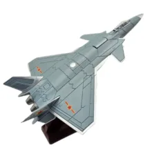 ماکت هواپیما ناب سل مدل جت جنگنده تمام فلز موزیکال چراغدار عقب کش Musical fighter jet with lights chengdu J-20