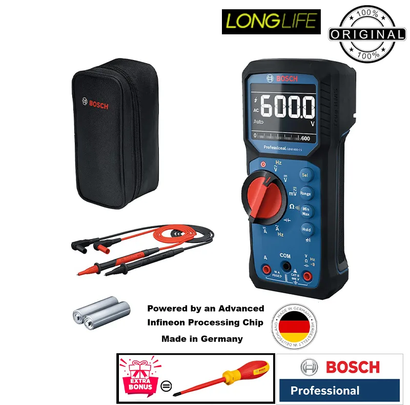 مولتی متر دیجیتال 600 ولت بوش مدل فوق حرفه ای کد GDM 600-15 True Rms
